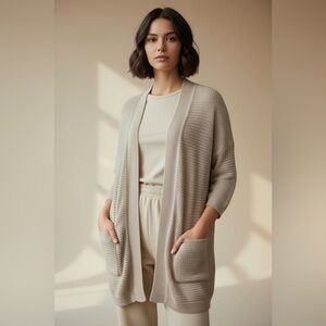 Aritizia Wilfred - Silk Blend Open Front Knit Cardigan